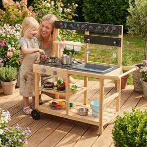 Outdoor Garden Potting Bench with 3 Planting Pots