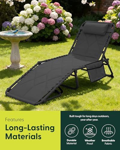 Portable Patio Camping Deck Chair - 110kg Capacity