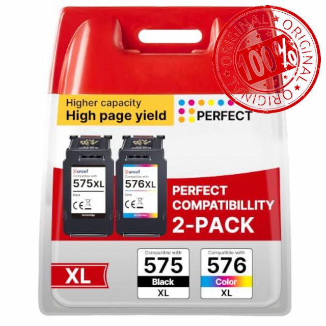 575 576 Ink Cartridges PG-575XL Black CL-576XL Colour Replacement for Canon 575 576 Ink Cartridges XL for Pixma TR4755i TS3750i TR4750i TR4700 TS3550i TS3551i TS3751i TS3752i TR4751i