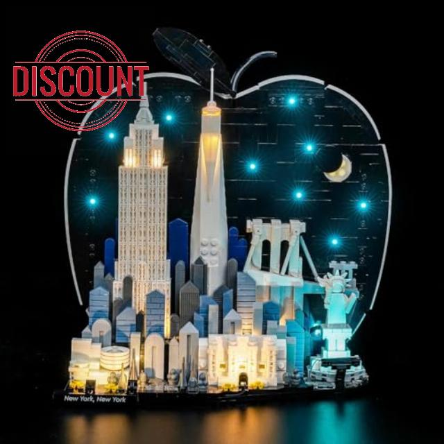 LED Lighting Kit for Lego 21066 New York City - The Big Apple - Custom Lights to Mount Compatible with this Model (Model Not Included)