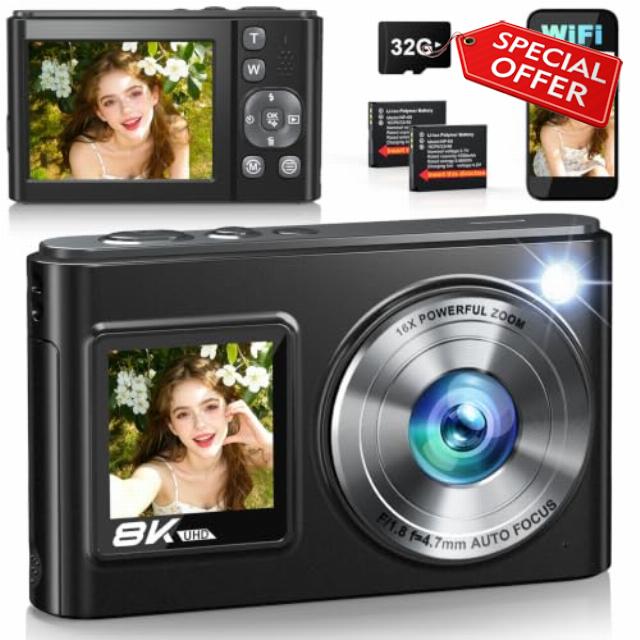 Latest 2026 8K 96 MP Wi-Fi Digital Camera