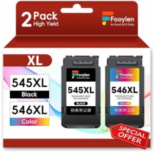 545XL 546XL Ink Cartridges Replacement for Canon 545 546 Ink Cartridge PG-545XL CL-546XL XL for Canon Pixma TS3300 TR4500 TS3450 MG2550s TS3150 MX495 MX490 TR4550 TR4551 TS3100(Black