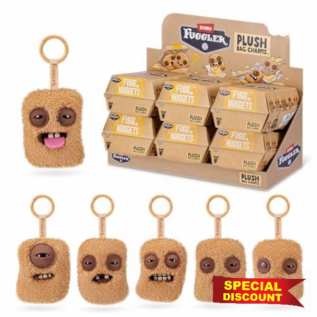 Fuggler Fugg Nuggets 3.5 Inch Plush Keyring Collectible (6 PACK) by ZURU Featuring Funny Ugly Monster Designs with Human‑Like Teeth