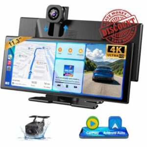 ESSGOO 11.3 Inch Wireless Car Play Screen with Rearview Camera