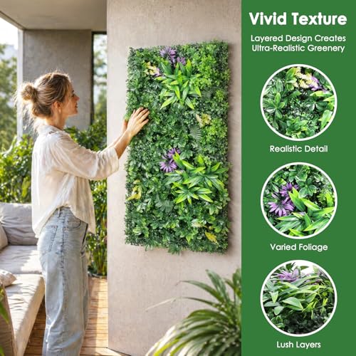 Realistic Grass Green Plant Wall Fence for Indoor/Outdoor Home