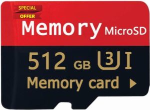 512GB Micro SD Card Class 10 Memory Card with TF Adapter Speed Memory Card for Tablet/Camera/Drone/PC/TV