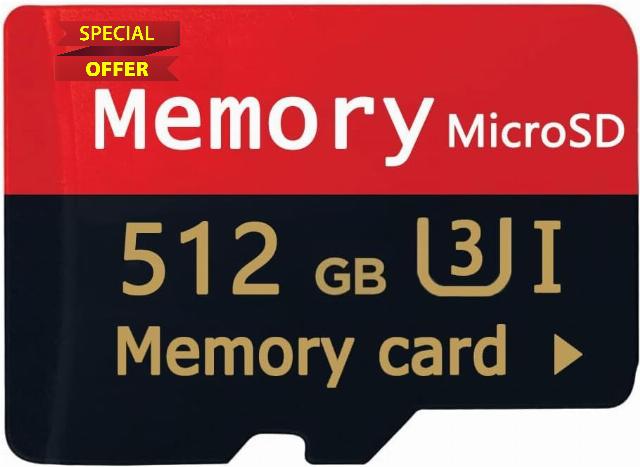 512GB Micro SD Card Class 10 Memory Card with TF Adapter Speed Memory Card for Tablet/Camera/Drone/PC/TV