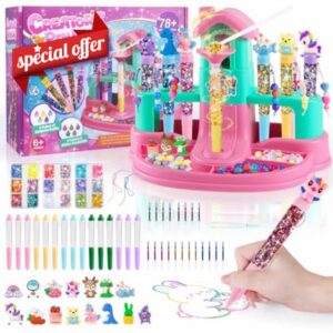 Subao Glitter Gel Pens Set DIY Craft 15 Glitter Colorful Pens Creative Crafts for Kids Birthday Gifts for Girls Age 5 6 7 8 9 10 11 12 Years