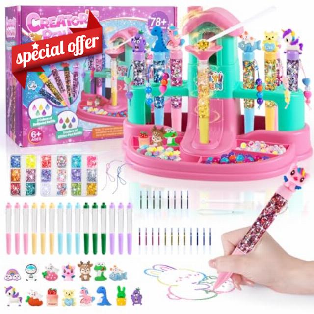 Subao Glitter Gel Pens Set DIY Craft 15 Glitter Colorful Pens Creative Crafts for Kids Birthday Gifts for Girls Age 5 6 7 8 9 10 11 12 Years