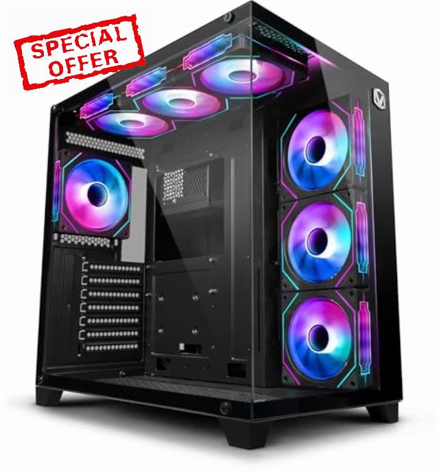 Vibox VTX-5B HEX ATX Mid-Tower Gaming PC Case