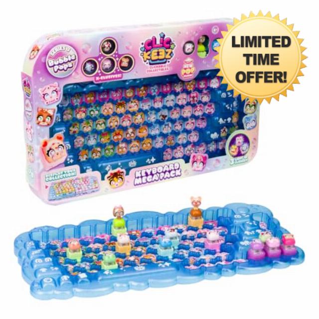 Clickeez Keyboard Mega Pack - Series 3 (Bubble Pops) | Includes 12 Clickable Keyboard Collectibles and Collector Case! | 70 Characters To Find