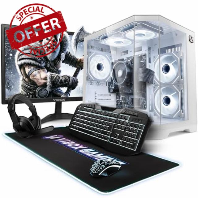 Vibox I-507 Gaming PC Bundle • AMD Ryzen 3 3200G Quad-Core • Integrated Radeon Vega 8 • 16GB RAM • 1TB SSD • Windows 11 • 22" Monitor • WiFi