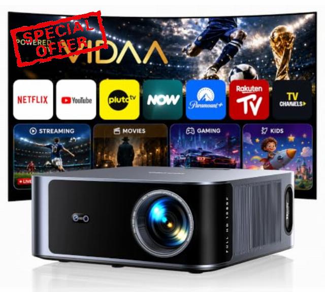 TOPTRO X9 Pro Smart Projector 4K Power by VIDDA