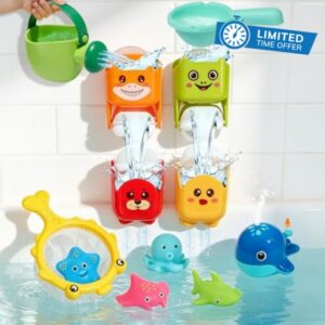 Bath Toys for 1-3 Year Old: Baby Bath Toys 12+ Months - Baby Bath Toy for Boys Girls Gifts - Mould Free Water Play Swimming Pool Toys