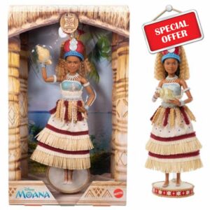 ​Mattel Disney Collector Moana Collectible Fashion Doll in Ceremonial Look w/Shell Accessory