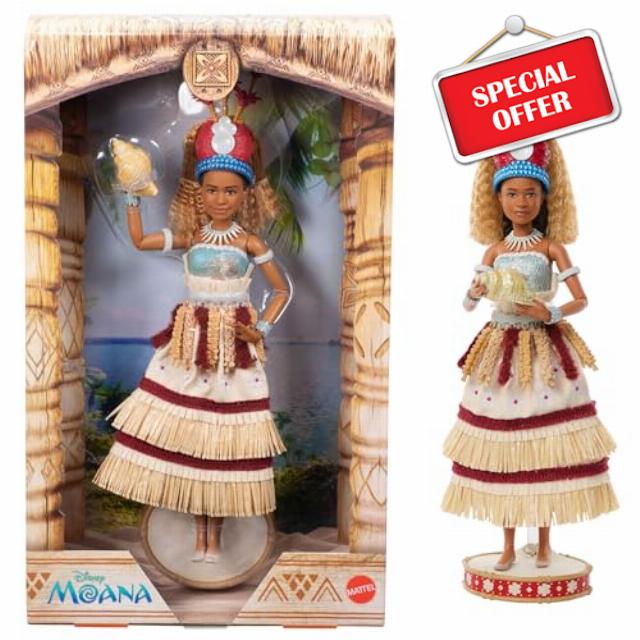 ​Mattel Disney Collector Moana Collectible Fashion Doll in Ceremonial Look w/Shell Accessory