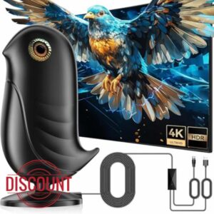 650+ Miles Long Range Digital TV Aerial for Smart TV & Older TVs with Signal Booster
