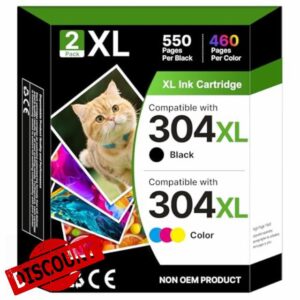 304XL Ink Cartridges for HP 304 Ink Cartridges Black and Colour for HP Printer Ink 304 XL for hp304 for hp304xl for HP Envy 5020 5000 5010 5032 5030 DeskJet 2600 3760 2630 2620 37