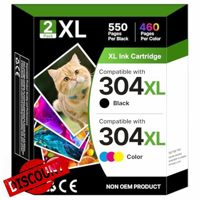 304XL Ink Cartridges for HP 304 Ink Cartridges Black and Colour for HP Printer Ink 304 XL for hp304 for hp304xl for HP Envy 5020 5000 5010 5032 5030 DeskJet 2600 3760 2630 2620 37