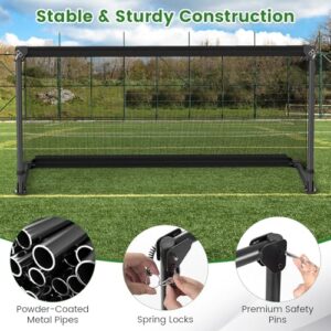 Foldable Pop-up Soccer Goal with Metal Frame & Ground Stakes