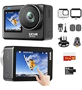 SJCAM SJ6 ULTRA 4K Action Camera,with 64GB Card,Sports Camera with Dual Screen,30M Waterproof Und...