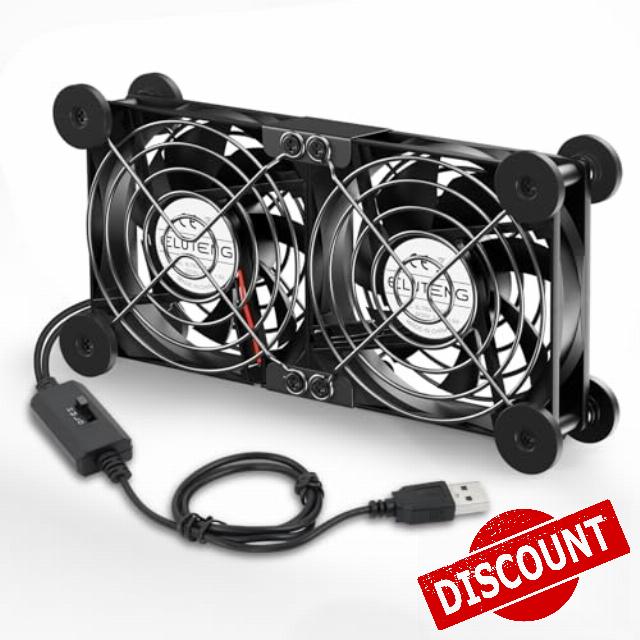 ELUTENG 2 in 1 USB Fan 80mm with Digital Temperature Controller
