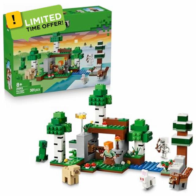 LEGO Minecraft First Night Adventure - Interactive Toy w/ 7 Figures incl. Alex