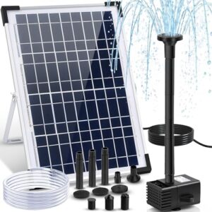 Solar Powered Water Pump 132 GPH with 6 Spray Nozzles & 10ft Cord