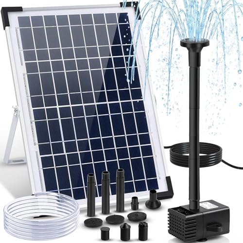 Solar Powered Water Pump 132 GPH with 6 Spray Nozzles & 10ft Cord