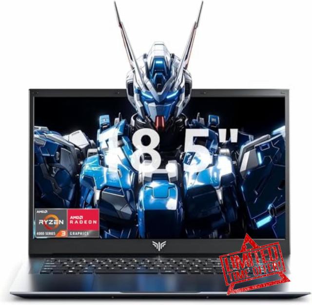 18.5 Inch FHD Laptop with Ryzen 4300U Quad-Core Processor up to 3.7GHz