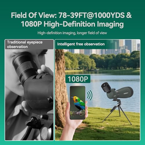 FMC HD Optics with Soft Carrying Case and Phone Adapter for Target shooting Bird Watching