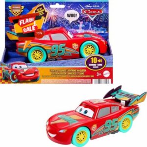Mattel Disney And Pixar Cars Toy Race to Celebrate Lights & Sounds Lightning McQueen
