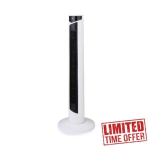 GEEPAS 37" Tower Fan with Remote Control | Bladeless Oscillating Cooling Digital Touch Display