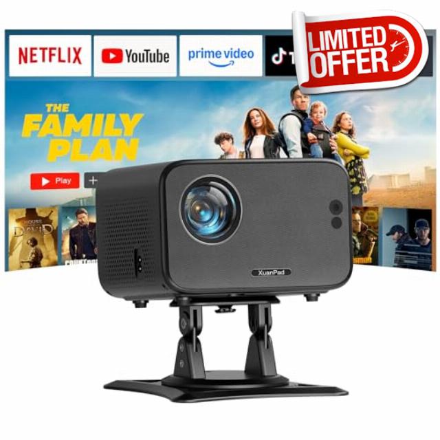 [Compatible with Netflix & Auto Focus] XuanPad Mini Black Smart Projector 4K Support