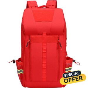 First Aid Backpack Medical Bag with Reflective Strip Empty First Responder Trauma Bag for Outdoor Camping Cycling Hiking