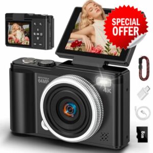 4K 64MP Digital Camera with SD Card