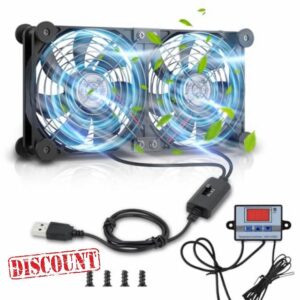 ELUTENG 2 in 1 USB Fan 120mm with Digital Temperature Controller