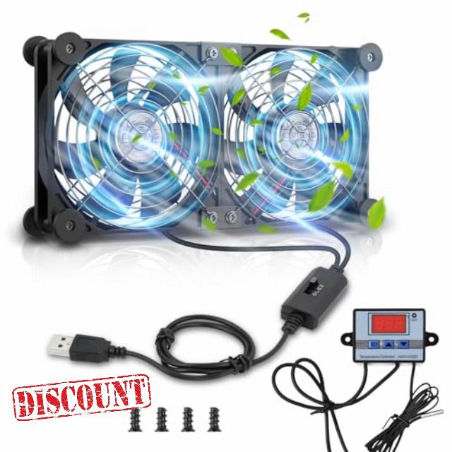 ELUTENG 2 in 1 USB Fan 120mm with Digital Temperature Controller