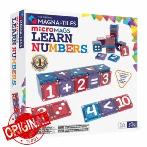 Magna-Tiles microMAGS Learn Numbers 56-Piece Magnetic Construction Set