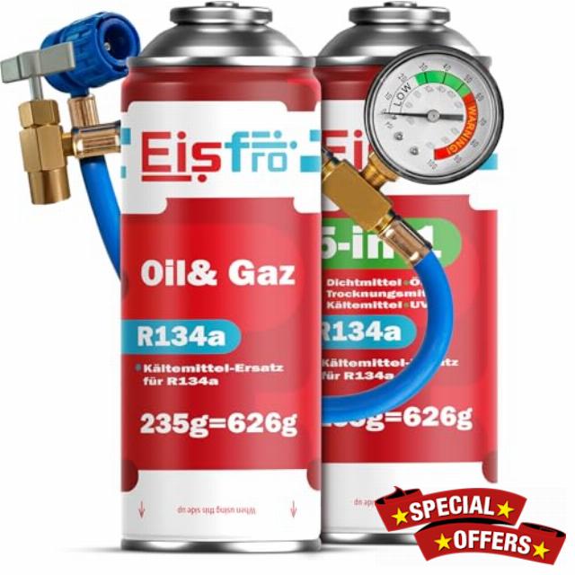 5in1 - Air Con Recharge R134a + R134a XL + Hose