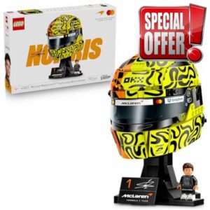 LEGO Editions McLaren Mastercard F1 Team Lando Norris Helmet - F1 Merchandise - Display Model Kit w/Collectible Minifigure - Gift for 14+ Year Old Boys & Adult Motorsport Fans - 43023