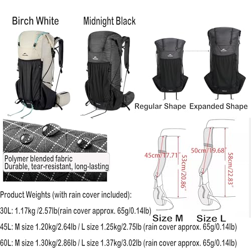 Lightweight Breathable Trekking Pack with Rain Cover