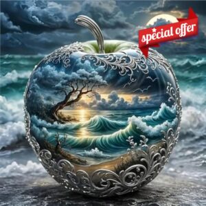 Seascape Apple Paint by Numbers Kit on Canvas 45x45cm Adults | DIY Acrylic Painting Kit on Canvas