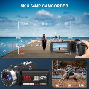 18X Zoom Digital 3.0 inch Touch Screen WiFi Camcorder for YouTube with 32G SD Card