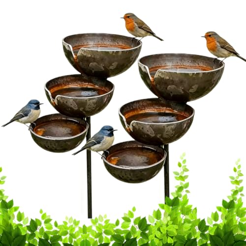 68x12x5cm 3-Tier Cascading Bird Bath & Bee Watering Station