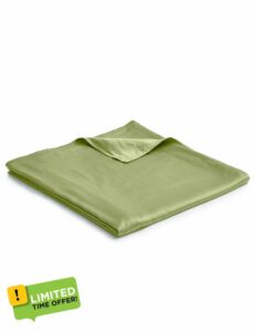 YnM Exclusive Cooling Duvet Cover for Weighted Blankets with 16 Strings (Matcha Green
