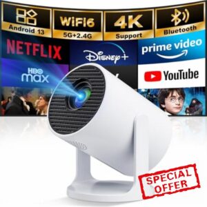 Mini Projector with WiFi 6 & Bluetooth