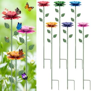 Bee Bath for Garden Metal Bees Water Feeder with Flower Design