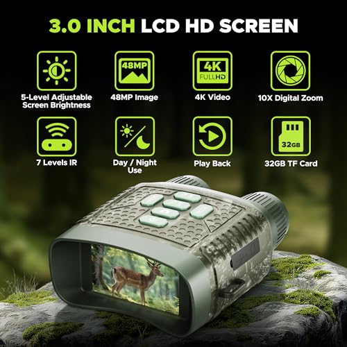 Infrared Night Vision Goggles with 3” HD Screen