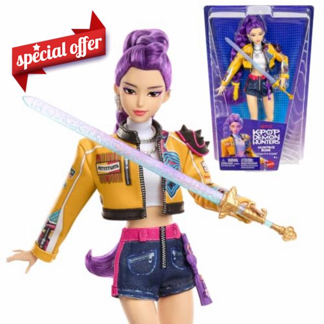 Mattel KPop Demon Hunters HUNTR/X Rumi Fashion Doll in “How It’s Done” Performance Look with Sword Accessory​​